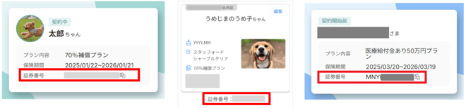 マイページ証券番号欄